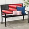 Best Choice Products Indoor Outdoor Steel Garden Bench w/ American Flag Backrest, 790lb Capacity